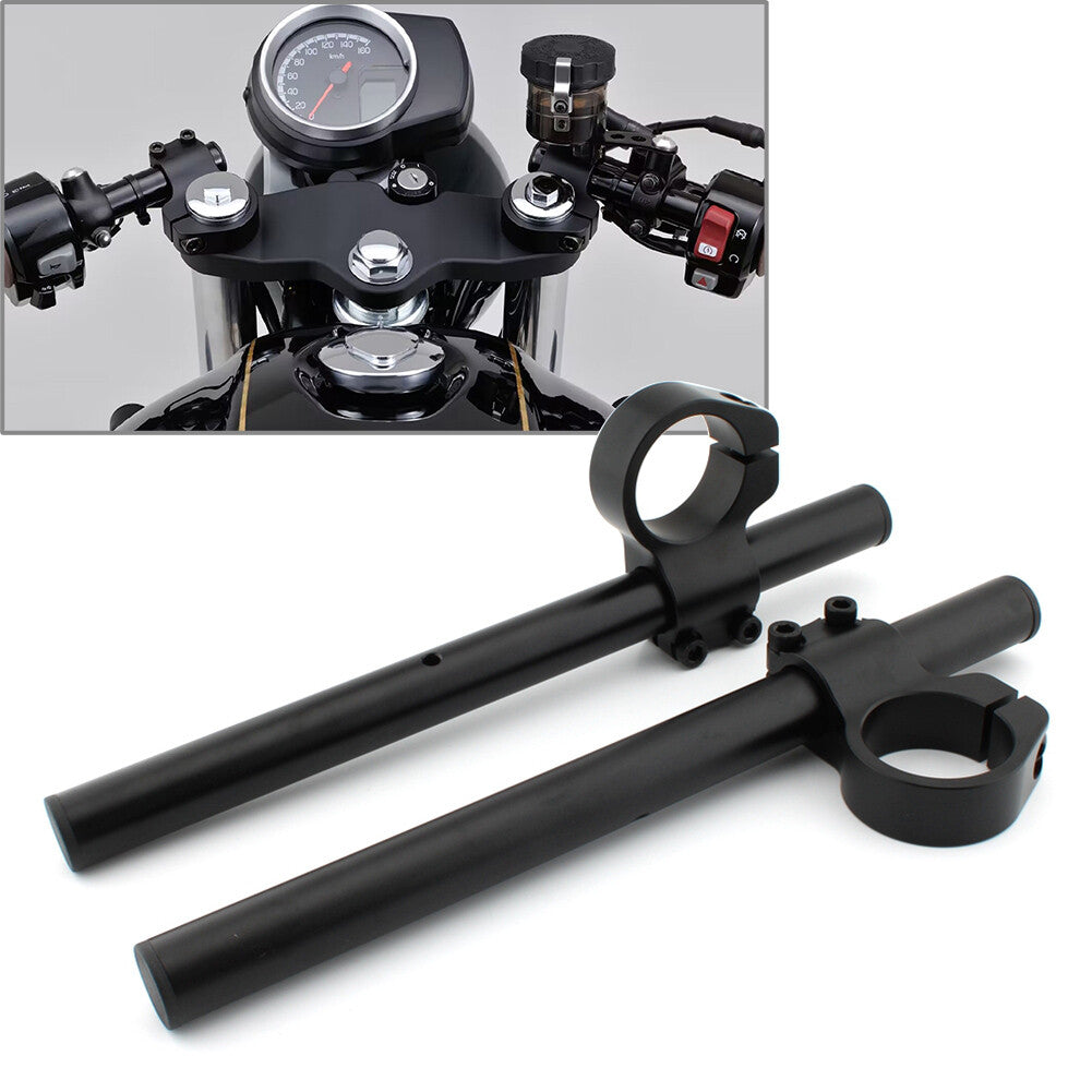 Black CNC High Lift Universal Version Clip Ons On Handlebar for Honda CB350