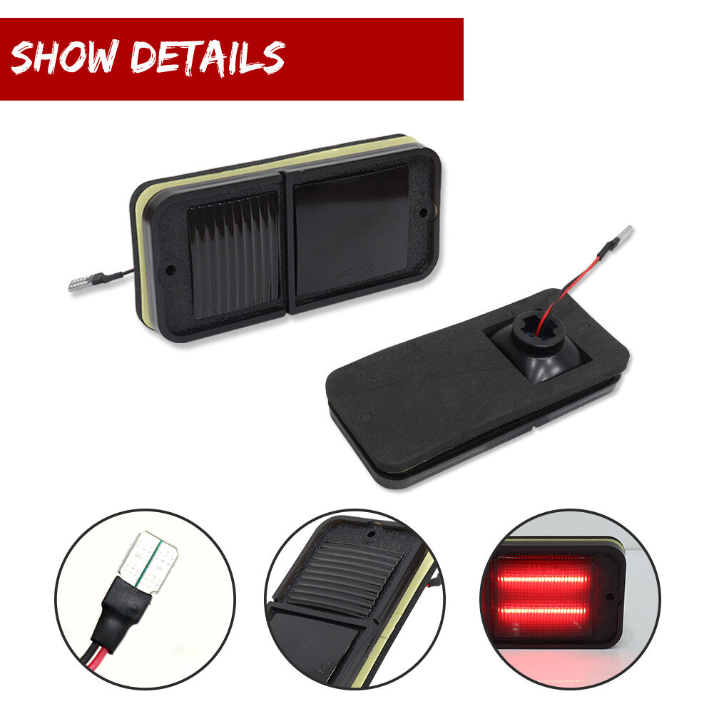 All-new Smoked Red Rear Luxury Side Marker Light Package with Trim for Chevrolet C10 68-72