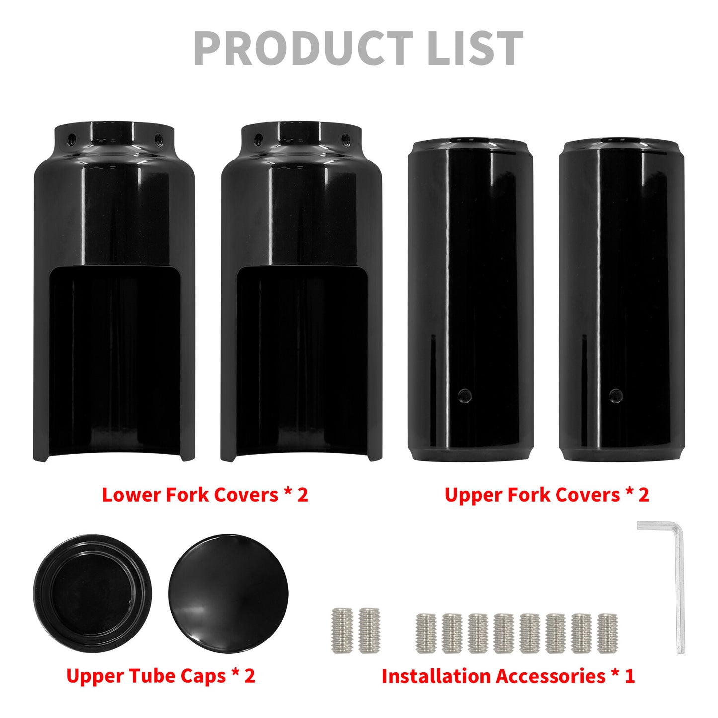 Black Full Fork Cover Boot Set for Harley Softail Street Bob Low Rider 2018-2023