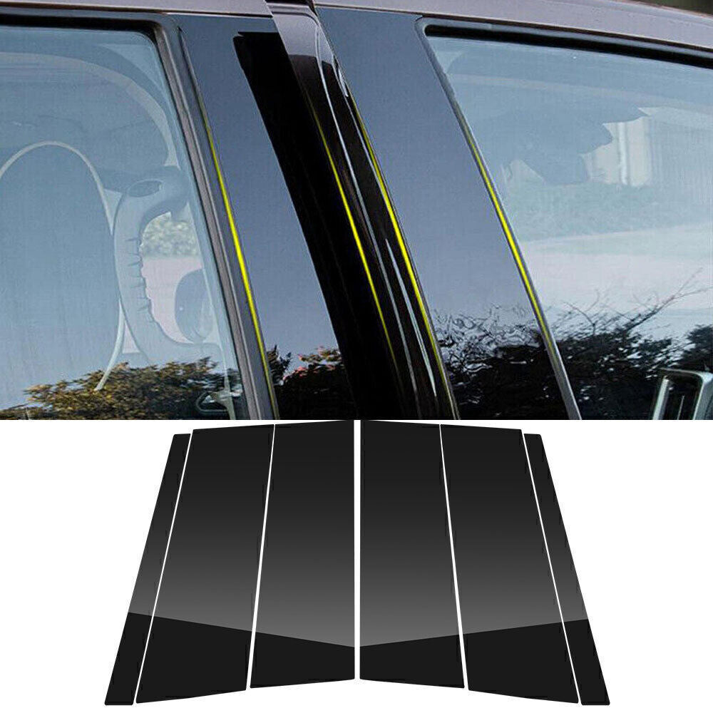 for Ford Explorer 2002-10 Piano Black Pillar Post Door Window Molding Strip Trim