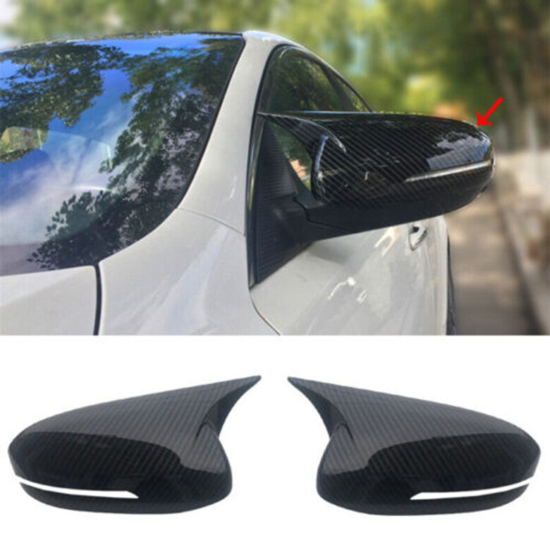 Carbon Fiber OX Horn Rear View Side Door Mirror Cap Cover for Kia Optima 2011-15