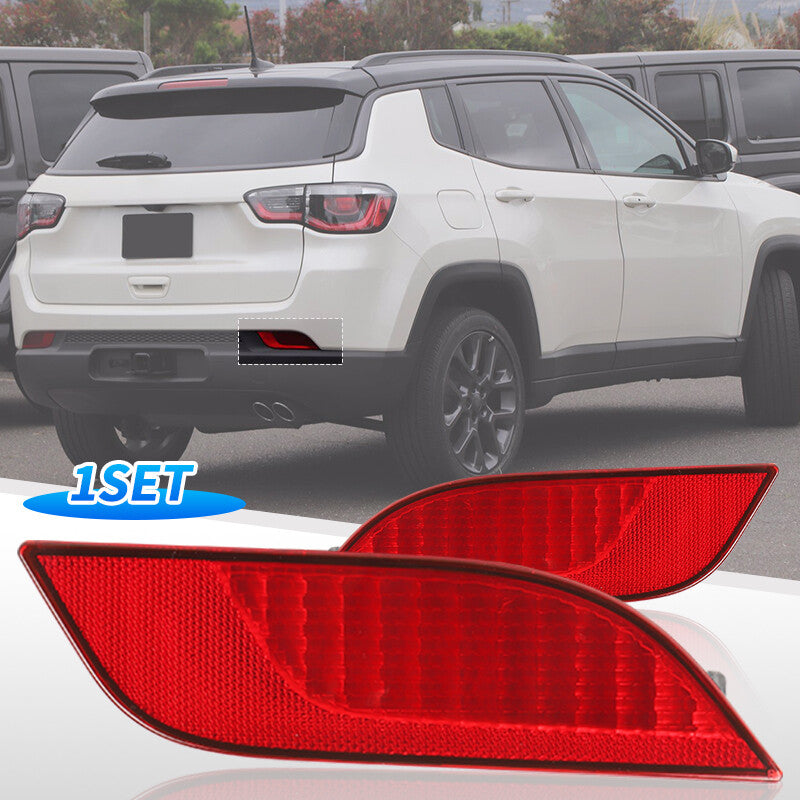 2x Rear Bumper Reflector Lamp Light Left Right for 2017 2018 2019 for Jeep Compass