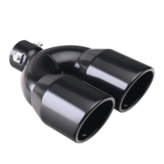 2'' ID 3.5''OD Dual Exhaust Tip Slant Tips Double Wall Tip Rolled tips Black