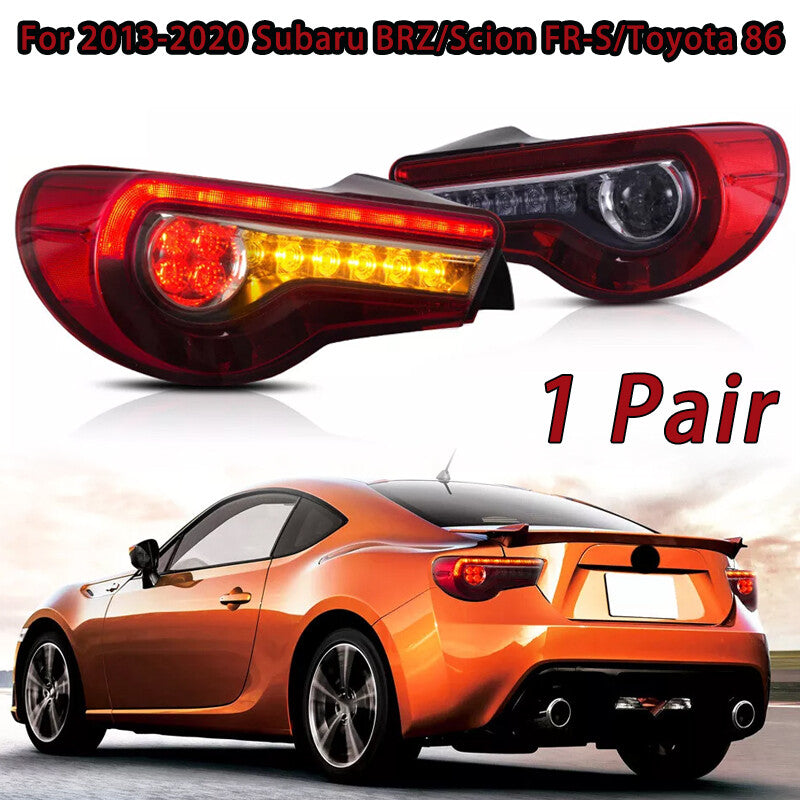 1Pair Red LED Tail Lights Assembly For 2013-2020 for Subaru BRZ/ for Scion -S/ for Toyota 86