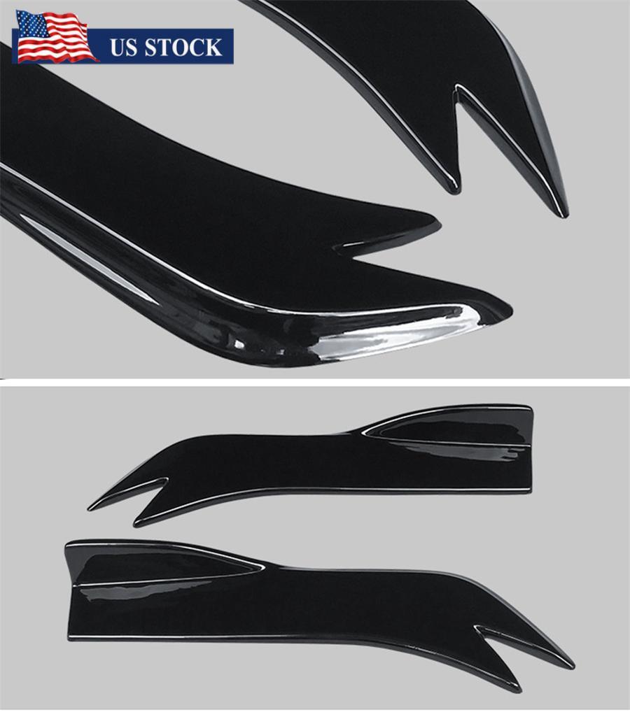 Universal Car Rear Bumper Spoiler Canards Fins Anti-crash Diffuser Lip Wrap Kits