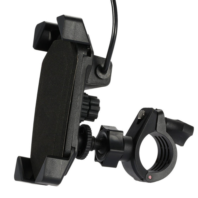 Motorcycle Phone Base USB Charger Mount Telescopic Handlebar Rotation Holder Kit