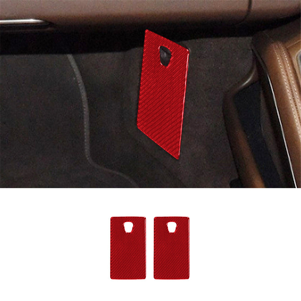 2Pcs Red Carbon Fiber OBD Interface Panel Trim Cover for Porsche 718 2016-2022