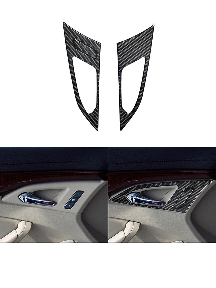 3 Front Door Handle Trim Cover Panel Carbon Fiber for CADILLAC CTS SPORT 2008-UP