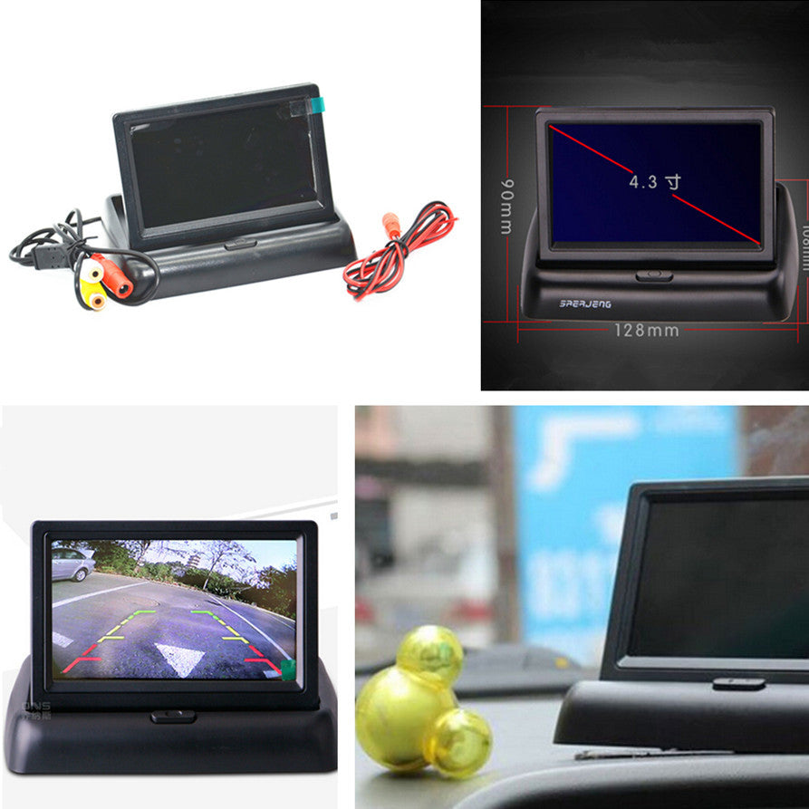 Car Reversing Parking Foldable 4.3 Digital LCD Color Monitor Display NTSC/PAL