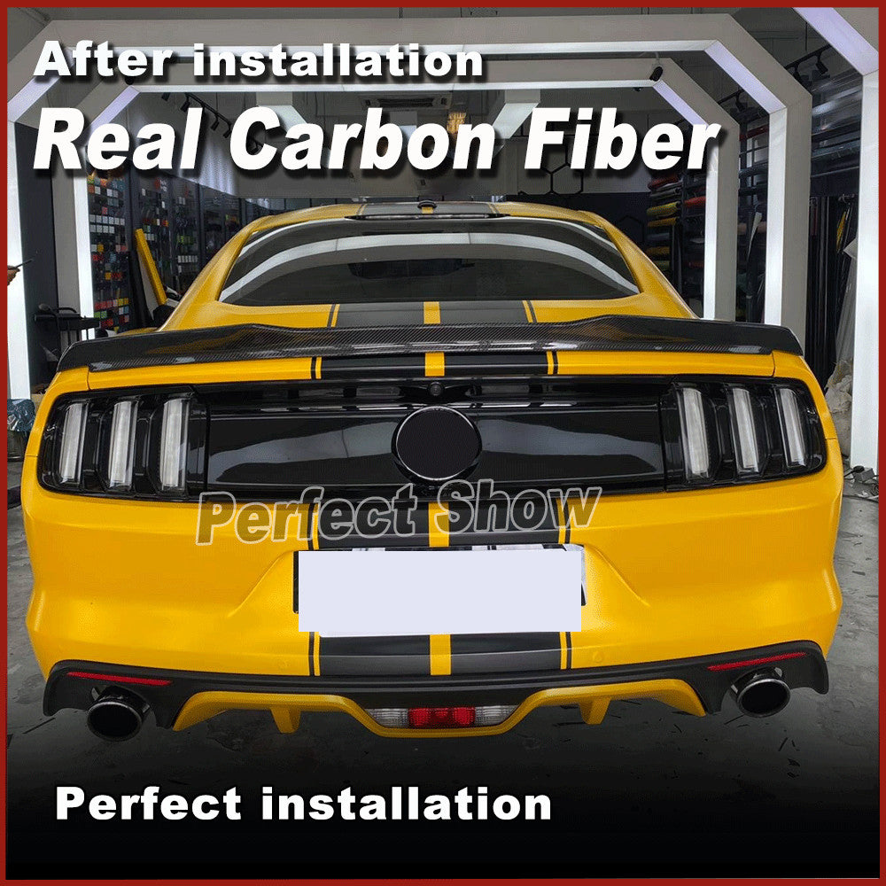 Fit for Ford for Mustang 2015-18 REAL Carbon Fiber Rear Trunk Boot Spoiler Wing Lip