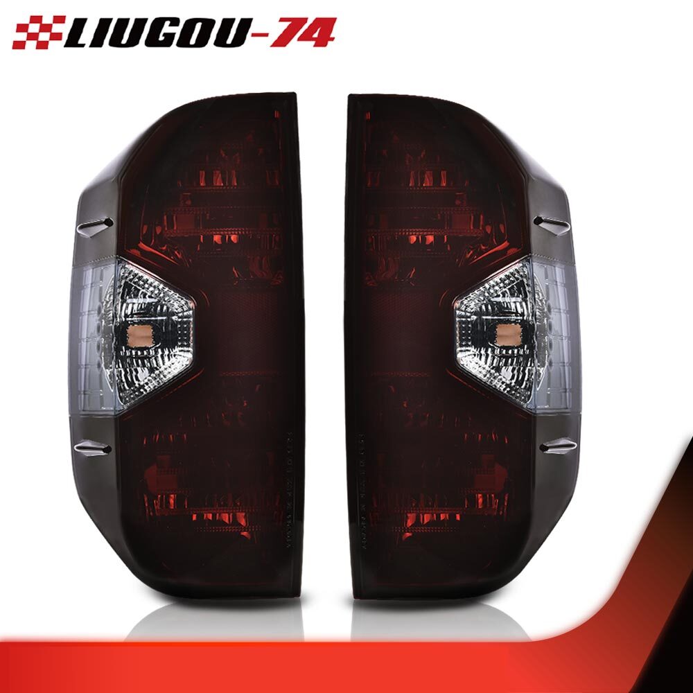 Two red taillights (approximately) suitable for 2014-2021 for Toyota Tundra pickup trucks.