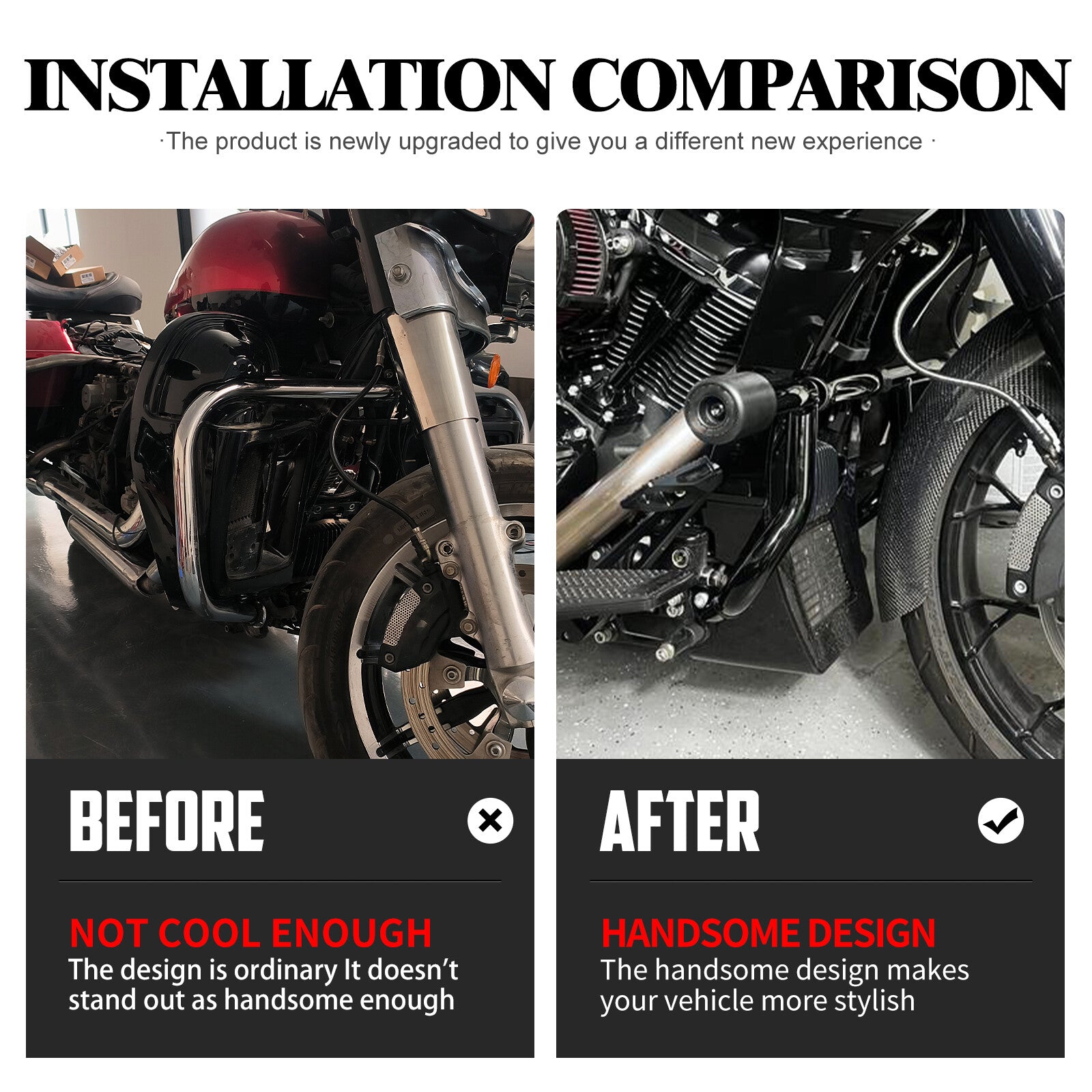 Flat-out Front Engine Guard Crash Bar for Harley Touring Road Street Gilde 14-24