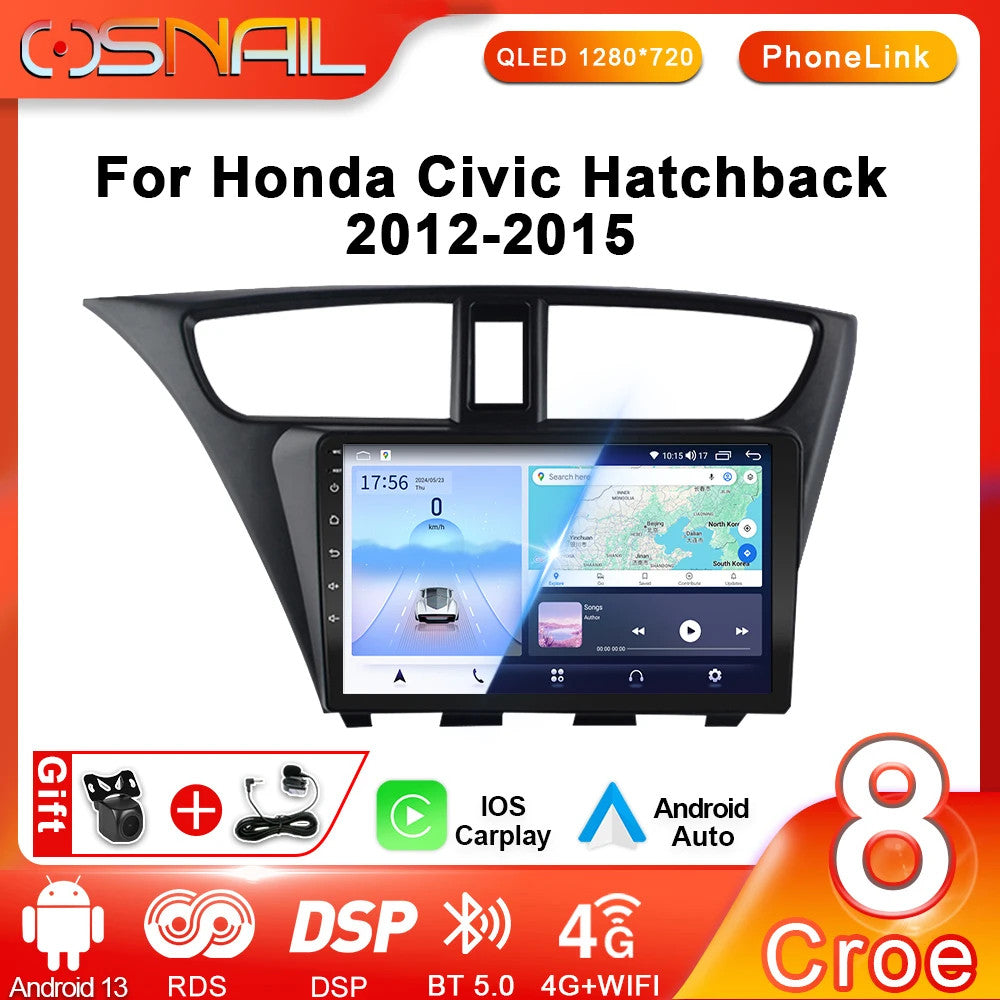 for Honda for CIVIC Hatchback 2012-2017 CarPlay Car Radio GPS Video Player Screen