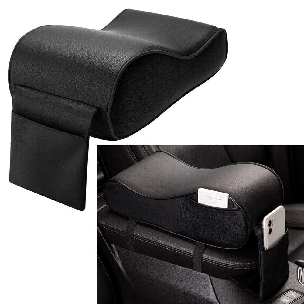 Black Universal Car SUV PU Memory Foam Console Armrest Box Cushion Pad Mat Set