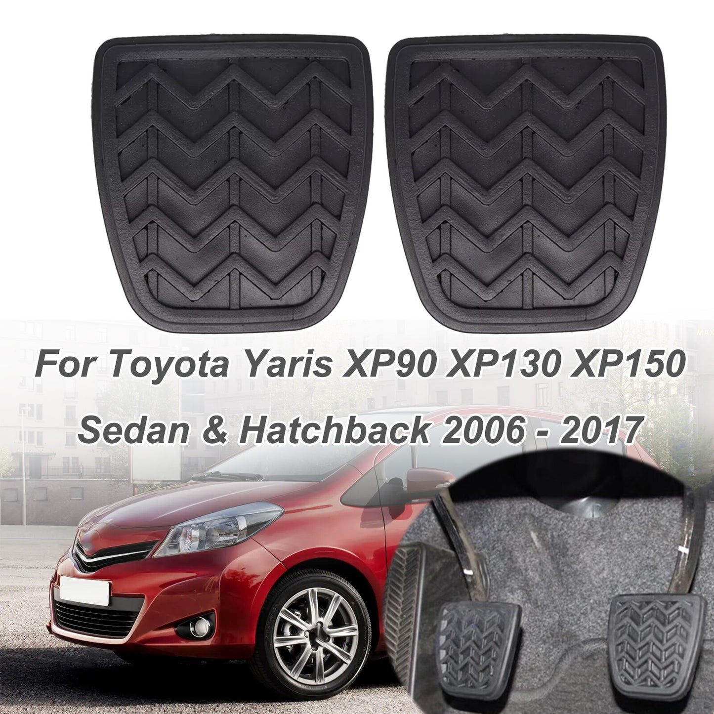 2X for Toyota Yaris XP90 Sedan Rubber Brake Clutch Foot Pedal Pad Covers 06-12
