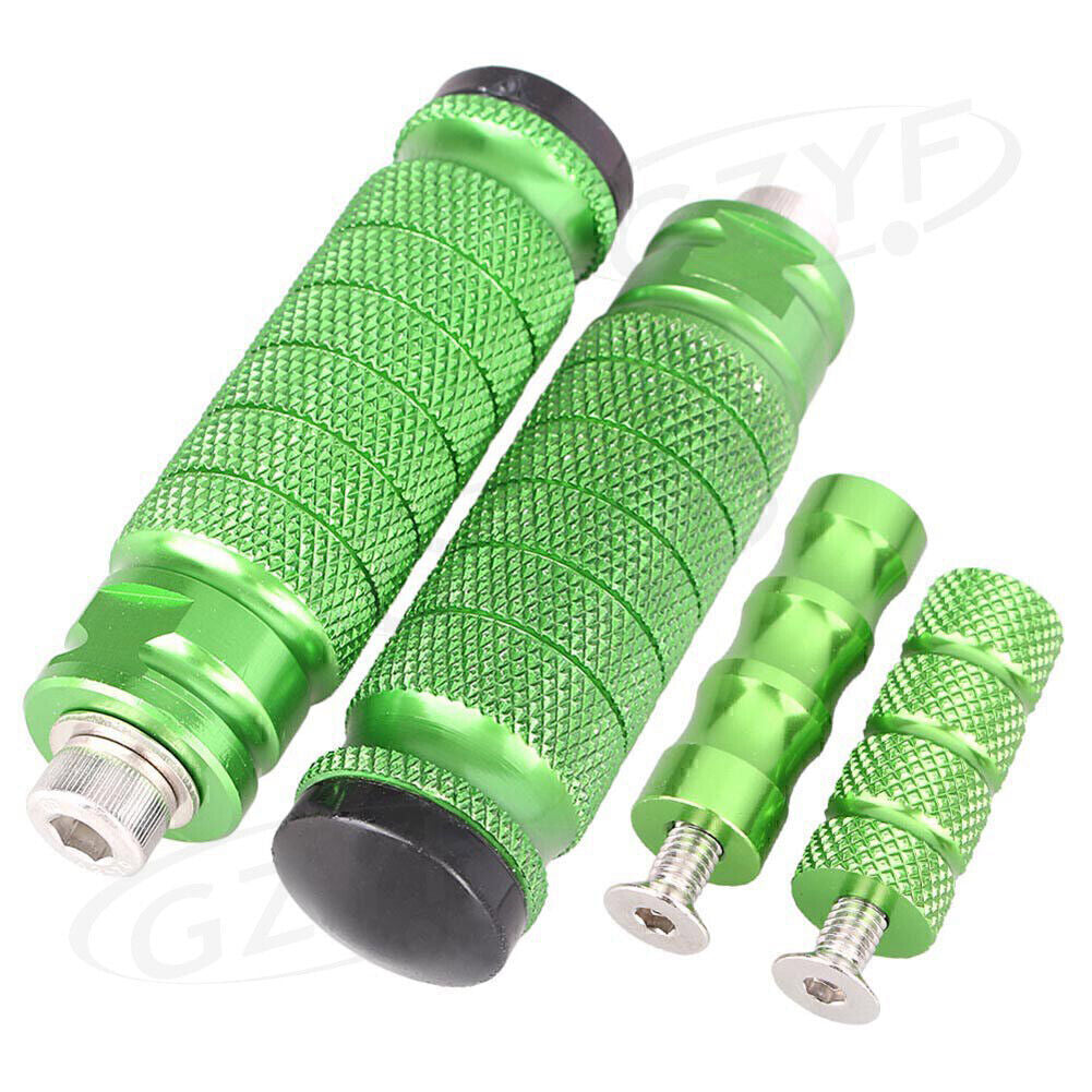 CNC Rearset Footrests Footpeg Foot Pegs Pedals Steps Universal Aluminum Green