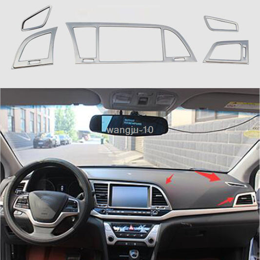 Silver Dashboard Air Vent Outlet Decor Covers Trim for Hyundai for Elantra 2017-2018