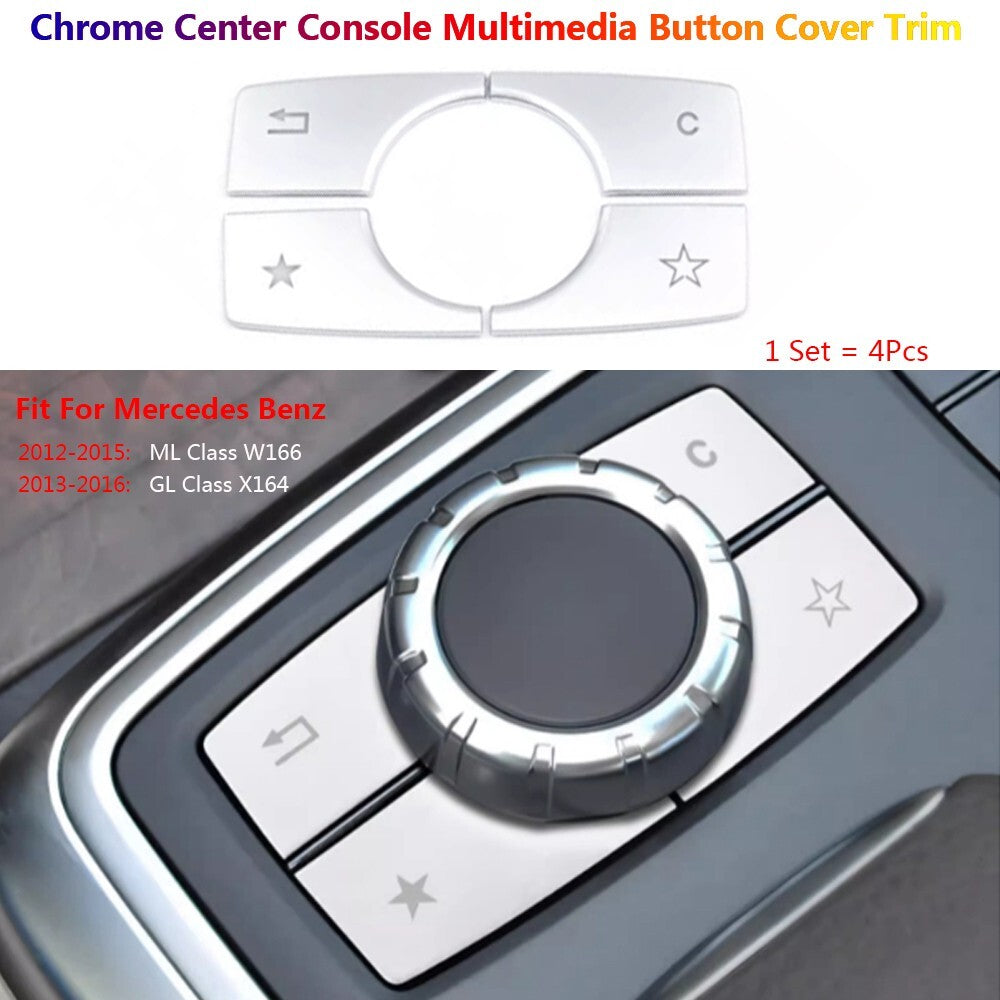 4x for Mercedes-Benz ML GL W166 X164 Center Console Multimedia Switch Cover Trim