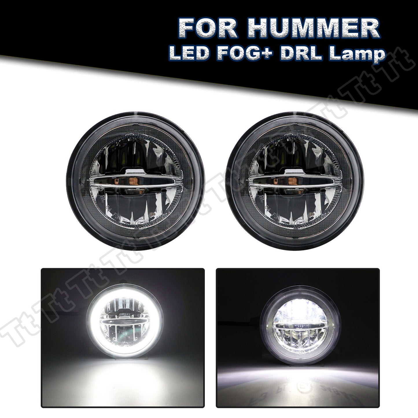 LED Halo DRL Driving Fog Daytime Running Lights for 2003-2009 for Hummer H2