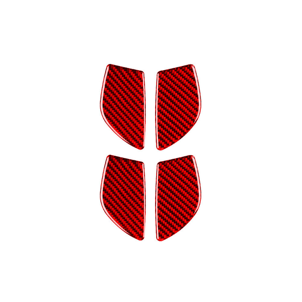 4X Red Carbon Fiber Door Handle Bowl Cover Trim for Nissan Rogue 2014-2016