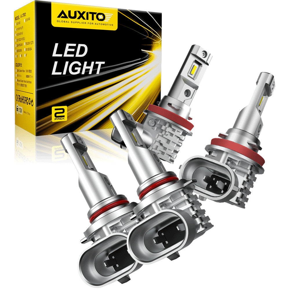 4x 9005+h11 LEDs, producing a generally bright white light.