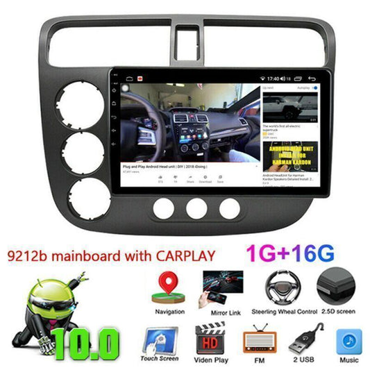 For 2000-2006 for Honda Civi Android 10.0 Car Play Stereo Radio WIFI GPS Navi 1+16GB