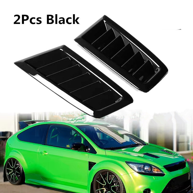 2x Car Modification Bonnet Air Vents Engine Hood Vent Refitting Black Hood Cover
