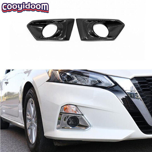 Carbon Fiber Car Front Fog Lamp Cover Trim for Nissan Teana Altima 2019-2020