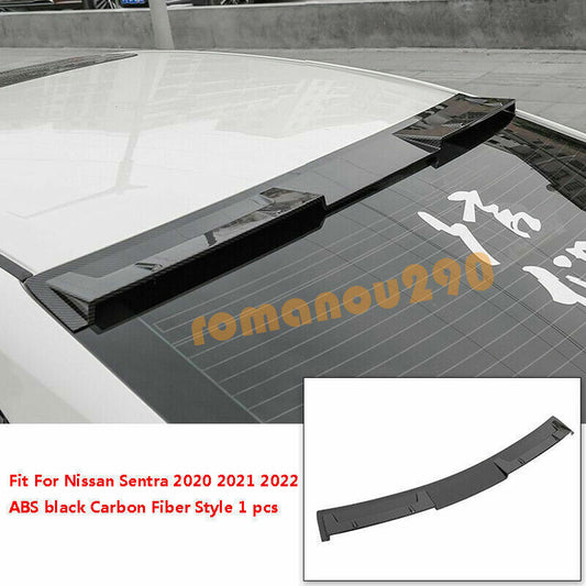 for Nissan Sentra 2020-23 Carbon Fiber Rear Roof Spoiler Tail Lip Wing Bar Trim