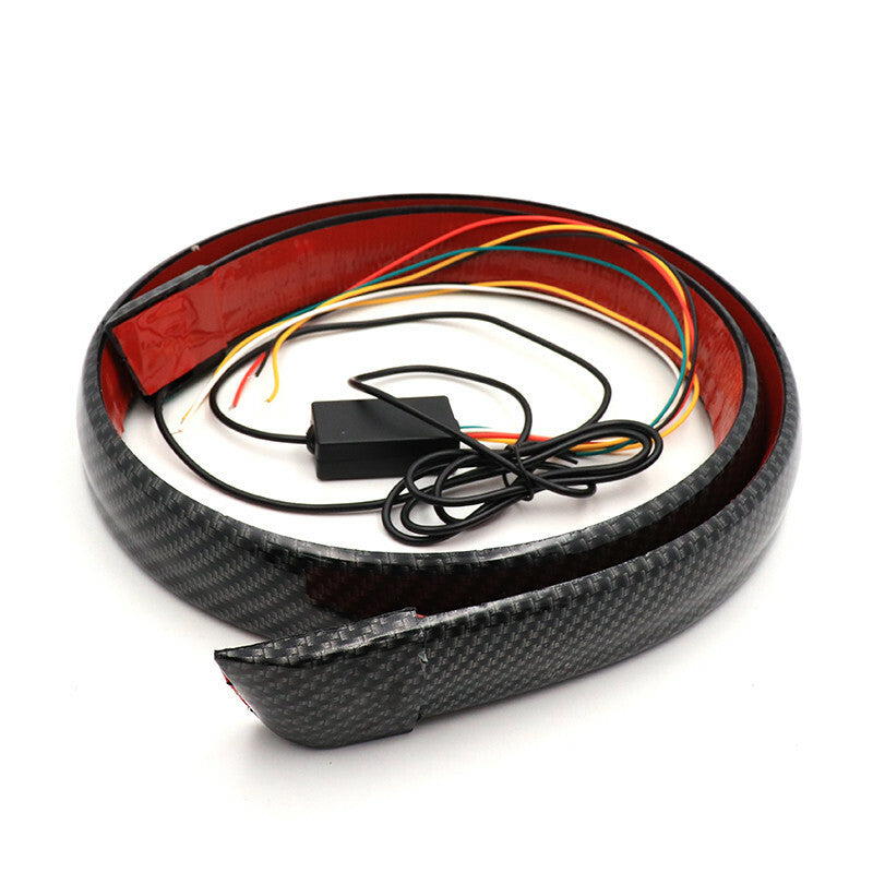 Car Brake Lights Strip Carbon Rear Wing Lip Turn Signal LED Spoiler Brake Lamp