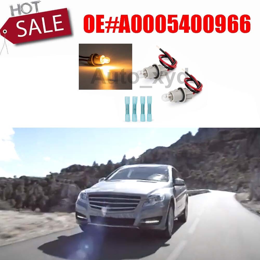 2PCS A0005400966 Side Marker Lamp Light Bulb Socket Wire Harness for Mercedes