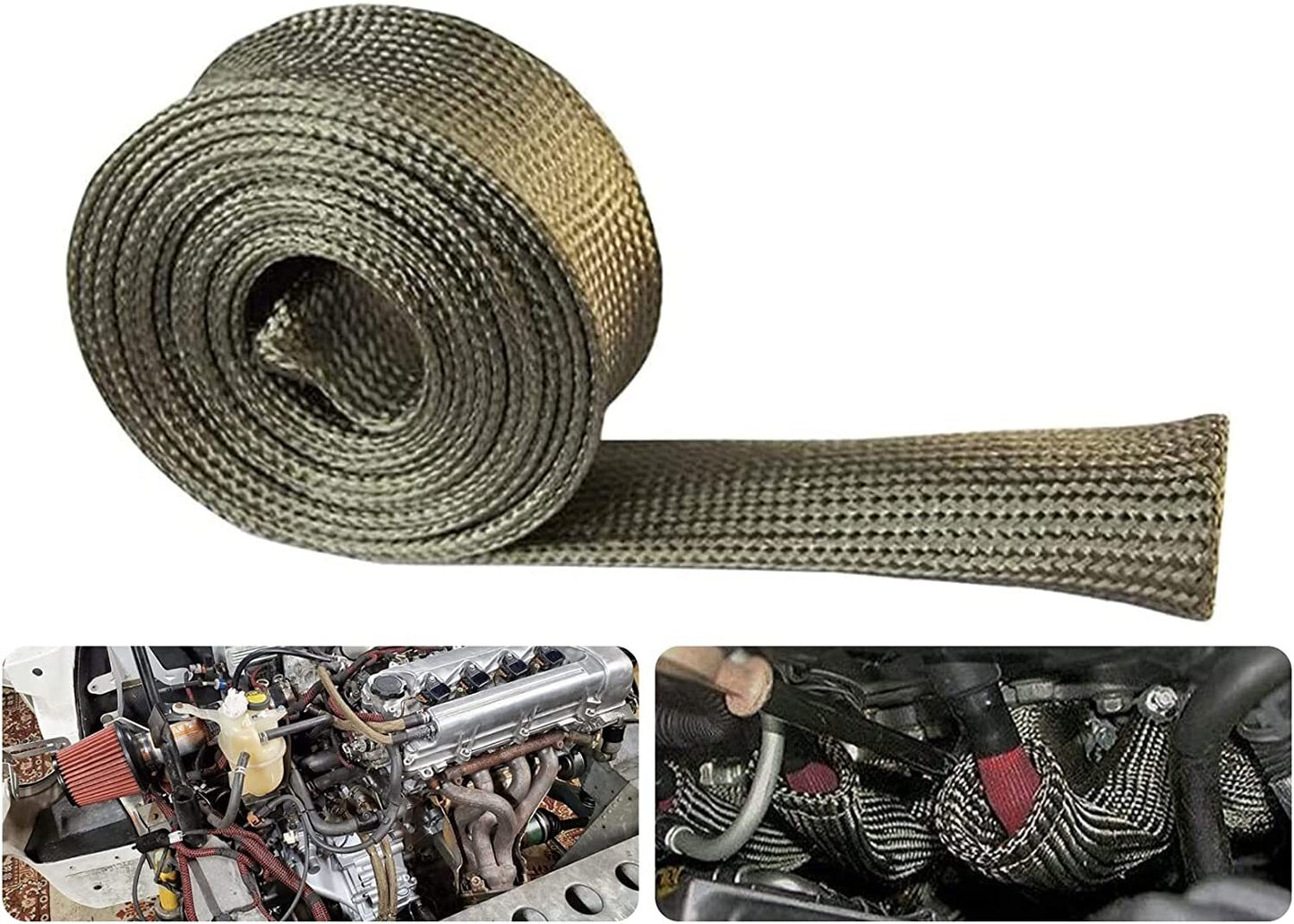 Titanium fiberglass thermal insulation cable sleeve 3/5 inch ID X10' adjustable fireproof sleeve