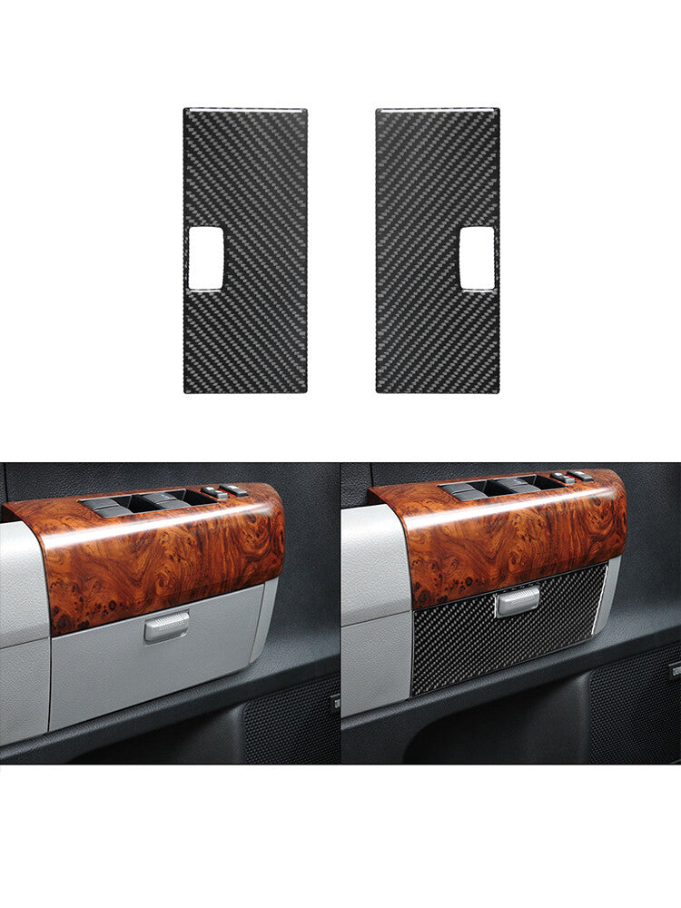 2Pcs Door Storage Box Panel Trim Cover Carbon Fiber for Toyota Tundra 2007-2013