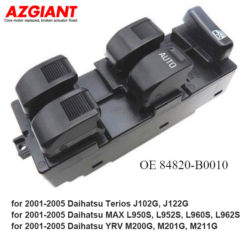 84820-B0010 Window Switch for Daihatsu Terios / MAX / YRV Front Right Side Black