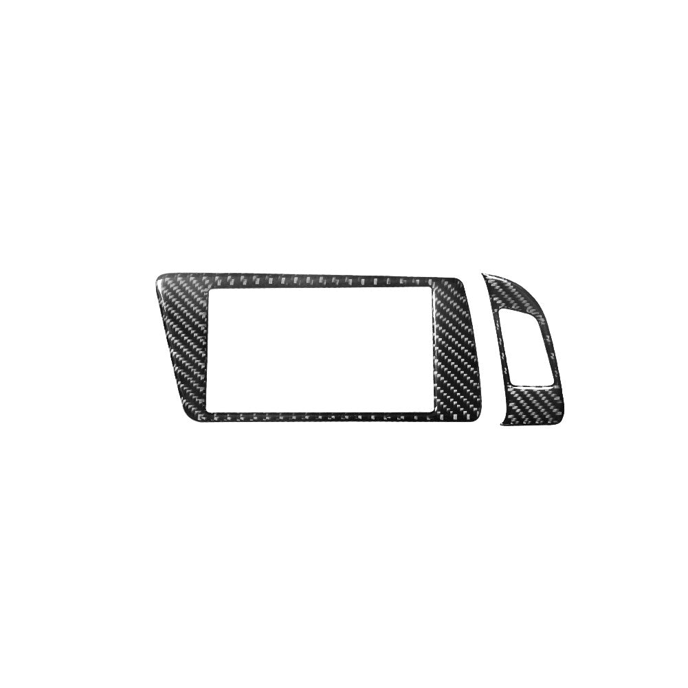 Display Double Flashing Button Trim Cover Carbon Fiber for Audi Q5 2009-2017