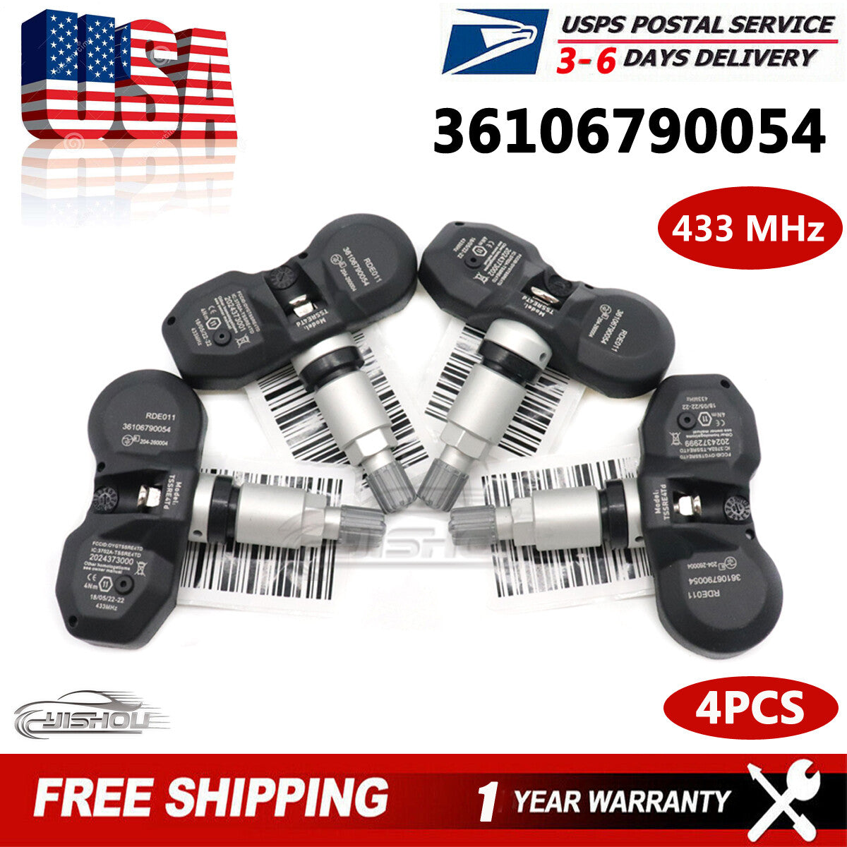 36106790054 New Set 4pcs TIRE PRESSURE SENSOR TPMS Fits for BMW for Mini 433MHz US