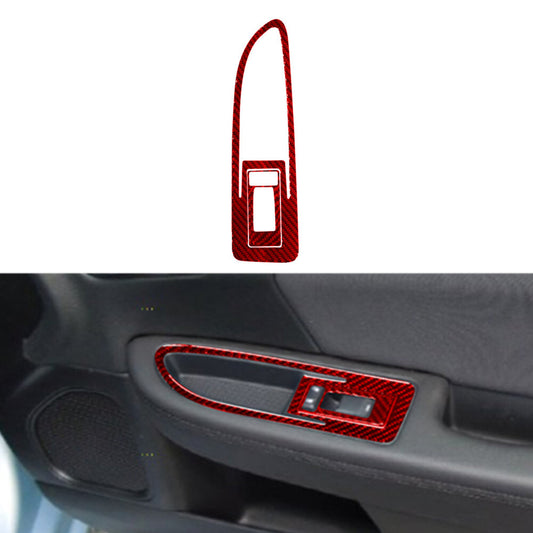 2X Red Carbon Fiber Passenger Door Control Cover Trim for Chrysler 200 2011-2014