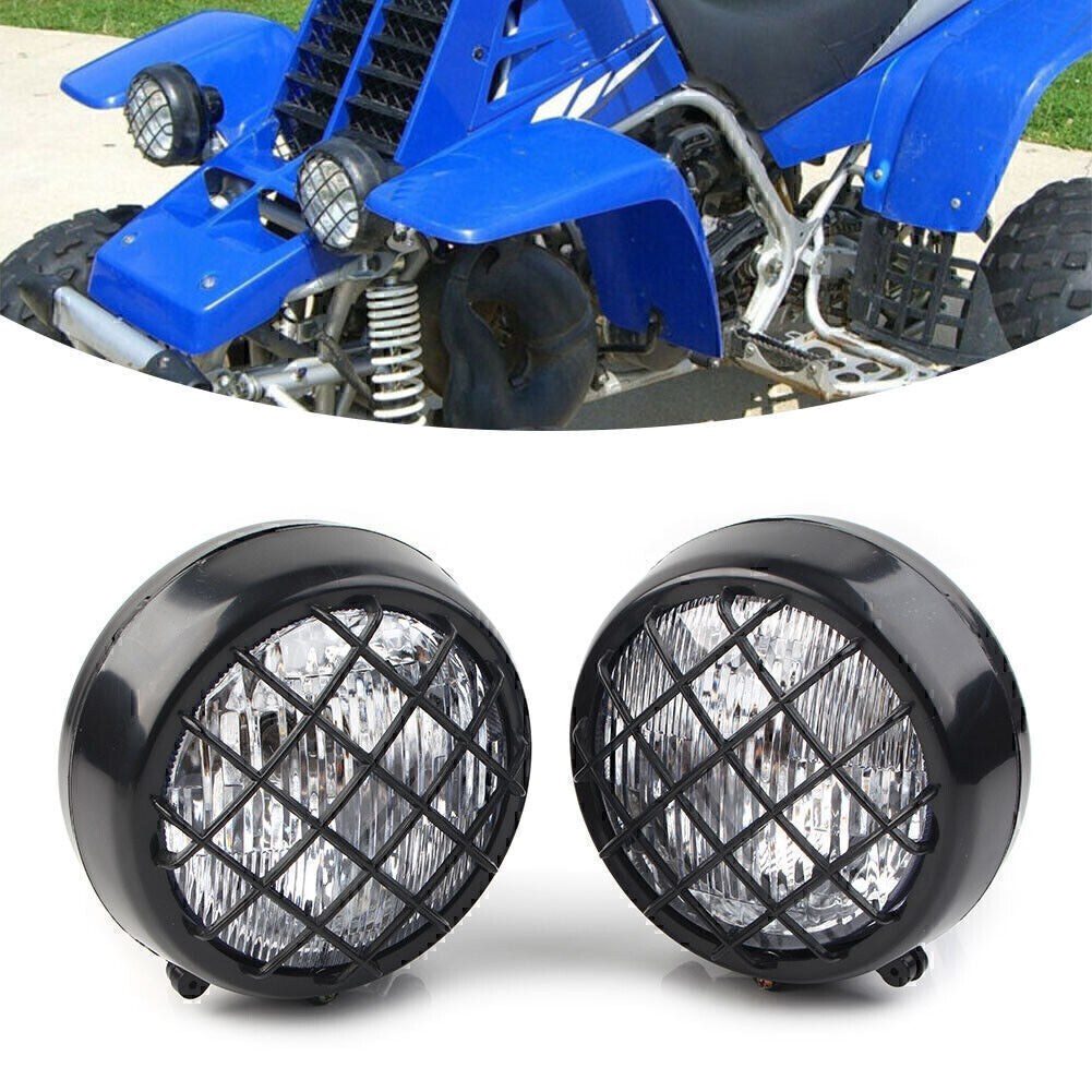 2pcs Grills Headlights w/Lens Fit for Yamaha Banshee 1987-2006 Warrior 350 motor
