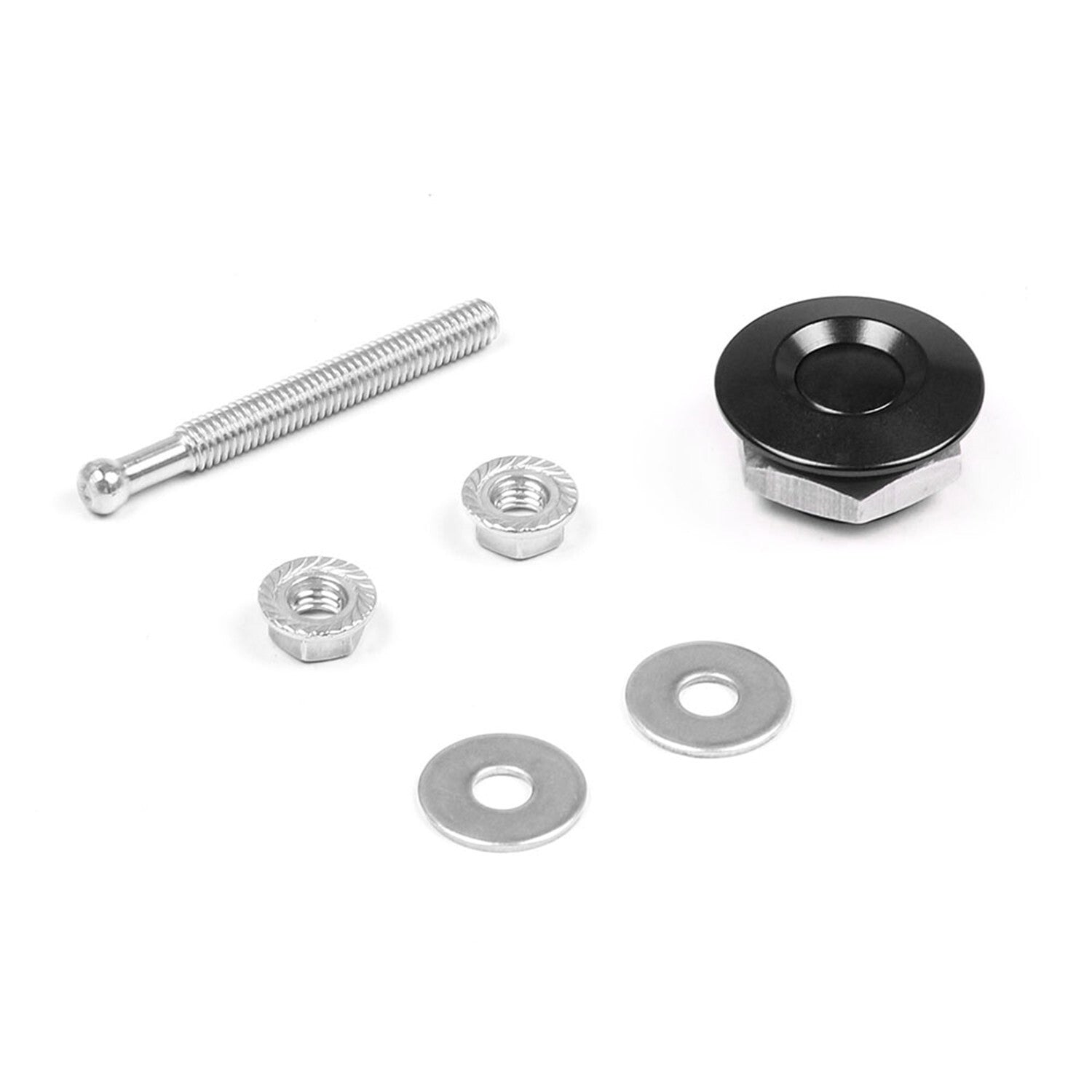 Aluminum Bumper Quick Release Fastener Black x2pc for Car Trunk Fender Hatch Lid