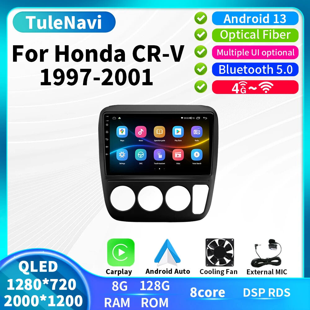 for Honda CRV for CR-V 1997-2001 Stereo CarPlay Android Car Radio GPS Player Screen