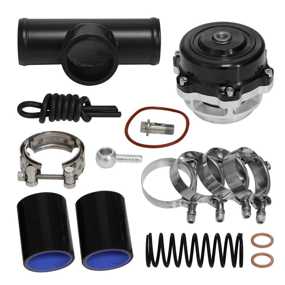 50MM 35PSI Boost V-Band Turbo Blow Off Valve BOV + 2'' Flange Pipe Hose Kit BK
