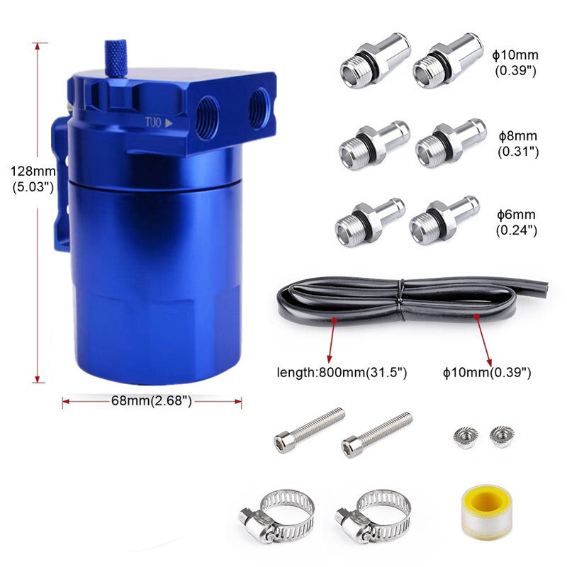Universal Blue Oil Reservoir Fuel Can Tank Turbo Reservoir Filter 11/13/15mm