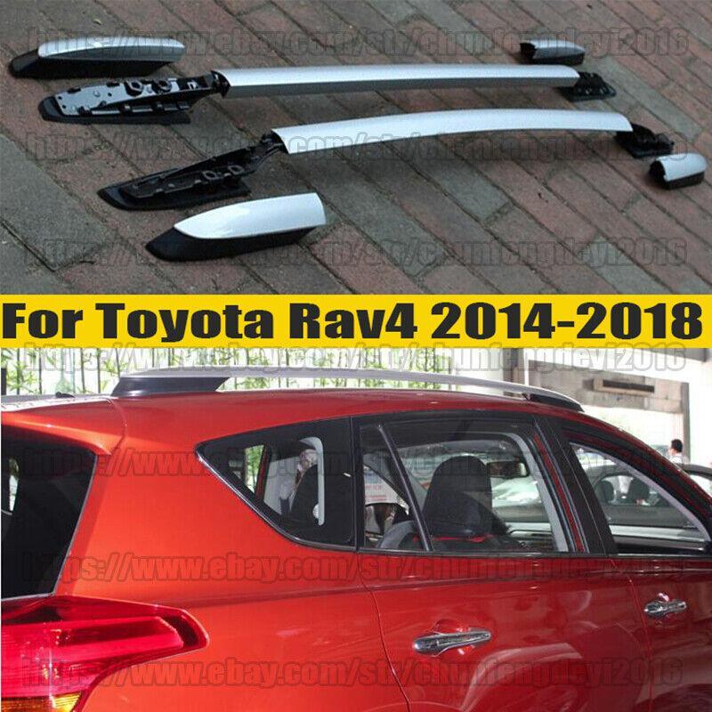 for Toyota Rav4 2014-2018 Aluminum Bar Rail Roof Racks Luggage Carrier Cover
