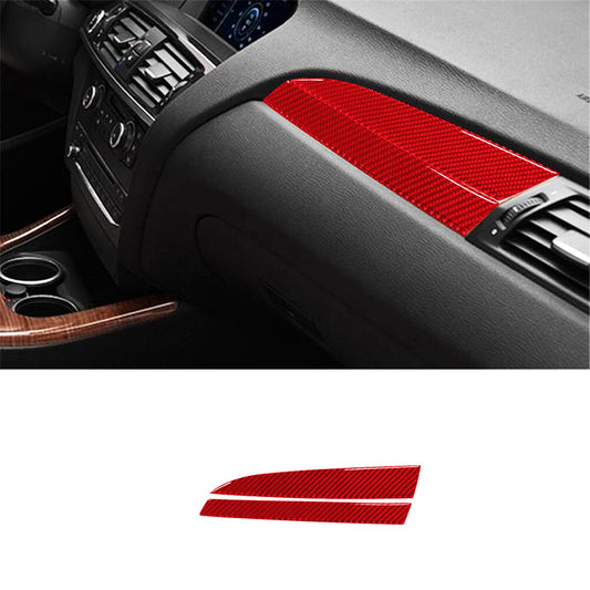 Red Carbon Fiber Passenger Dashboard Cover Trim for BMW X3 F25 X4 F26 2011-17
