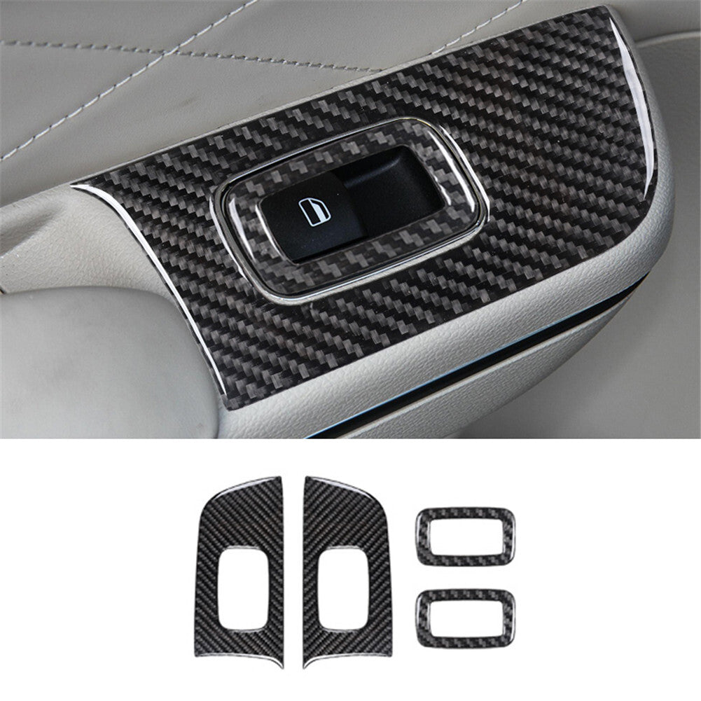 Rear Window Lift Button Trim Panel Cover Carbon Fiber for Chrysler 300 2015-2017
