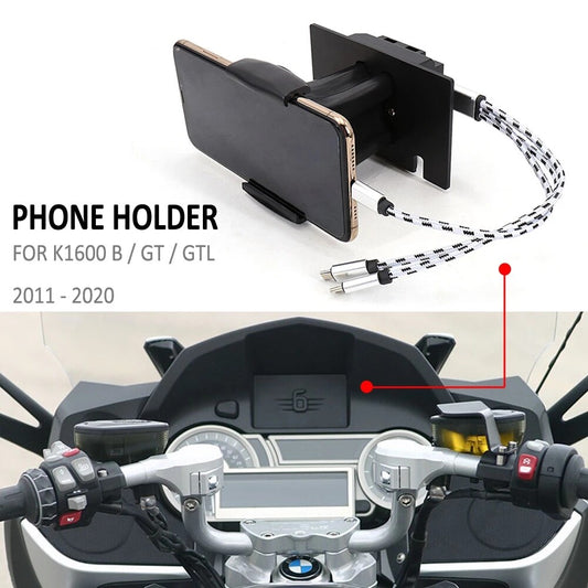 for BMW K1600B K1600GT K1600GTL GPS Phone Navigation Bracket USB Charger Holder