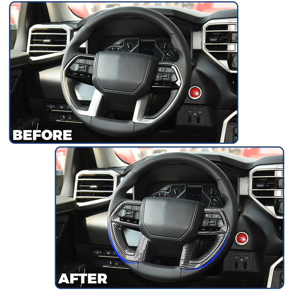 Carbon Fiber for Toyota Tundra 2022-2024 Steering Wheel Cover Trim Accessories