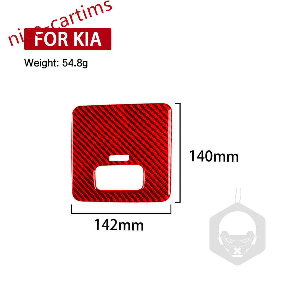 Kit for Kia Stinger 2019-23 RHD Driver Side Fuse Box Panel Trim Red Carbon Fiber