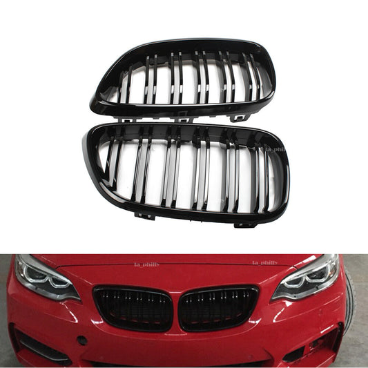 2x Front Bumper Kidney Grille Grill For 2014-18 for BMW F22 F23 220i 228i 235i M235i