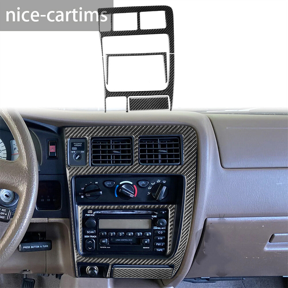 4¡ÁCarbon Fiber Central Control Radio AC Panel Set Trim for Toyot@ Tacom@ 2001-04